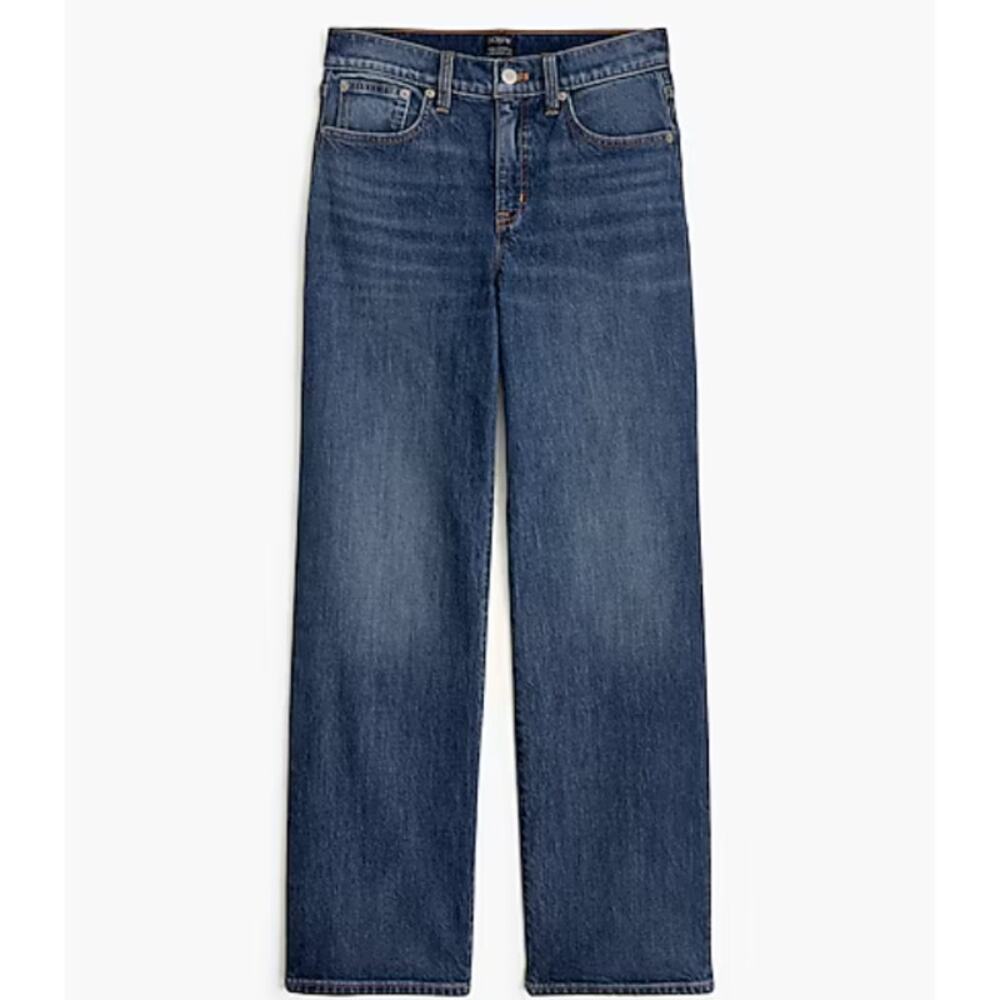 J.Crew Slim Wide-Leg All Day Stretch Jeans WMNS 30 Medium Blue Wash High Waisted